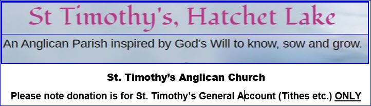 St. Timothy's Anglican Church (Hatchet Lake) logo